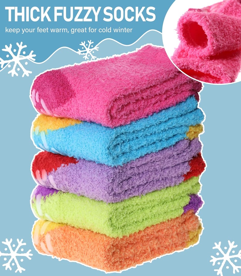 Yebing Store Non Slip Hospital Socks for Women with Grips Fuzzy Cozy Anti Skid Slipper Socks Winter Warm Soft Fluffy Sleep Socks - Image 4